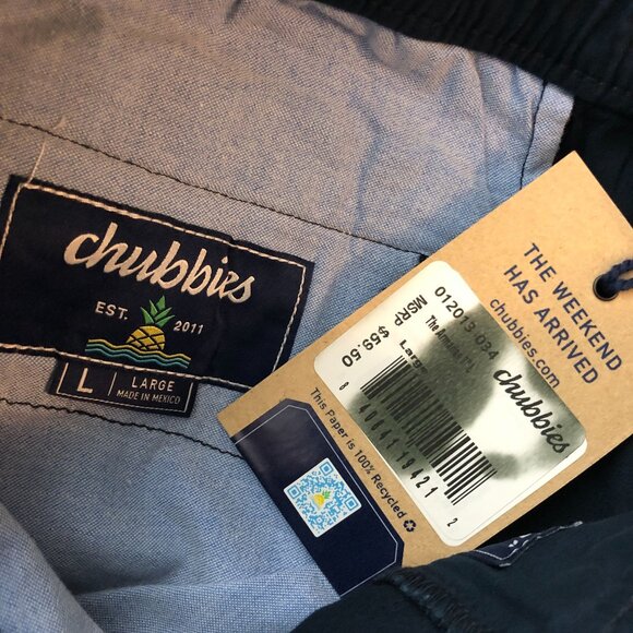 Chubbies Mens The Armadas Shorts Stretch Twill Shorts 7" Inseam Navy Size L - Picture 3 of 4